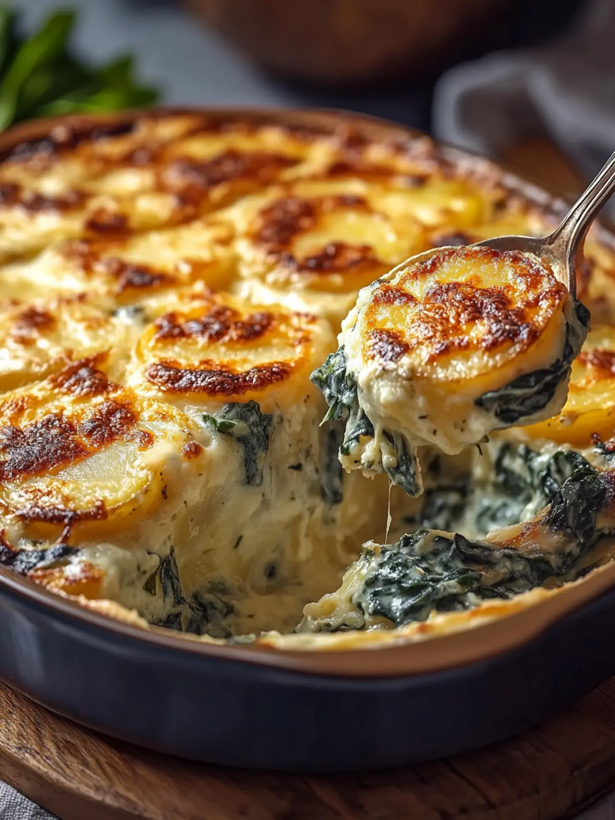 Irresistible Creamy Potato and Spinach Bake for Comfort