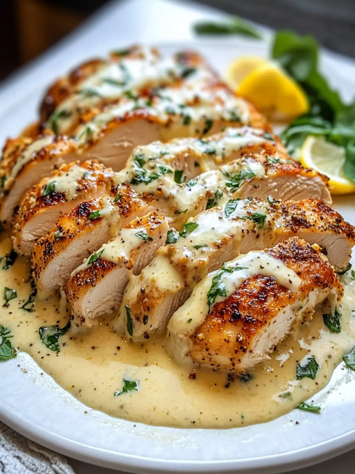 Irresistible Baked Caesar Chicken with Creamy Parmesan Sauce
