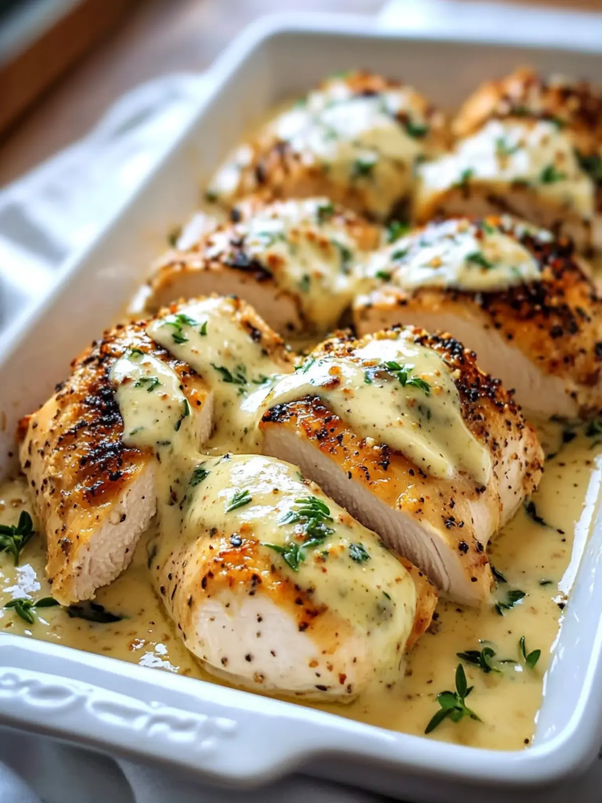 Irresistible Baked Caesar Chicken with Creamy Parmesan Sauce