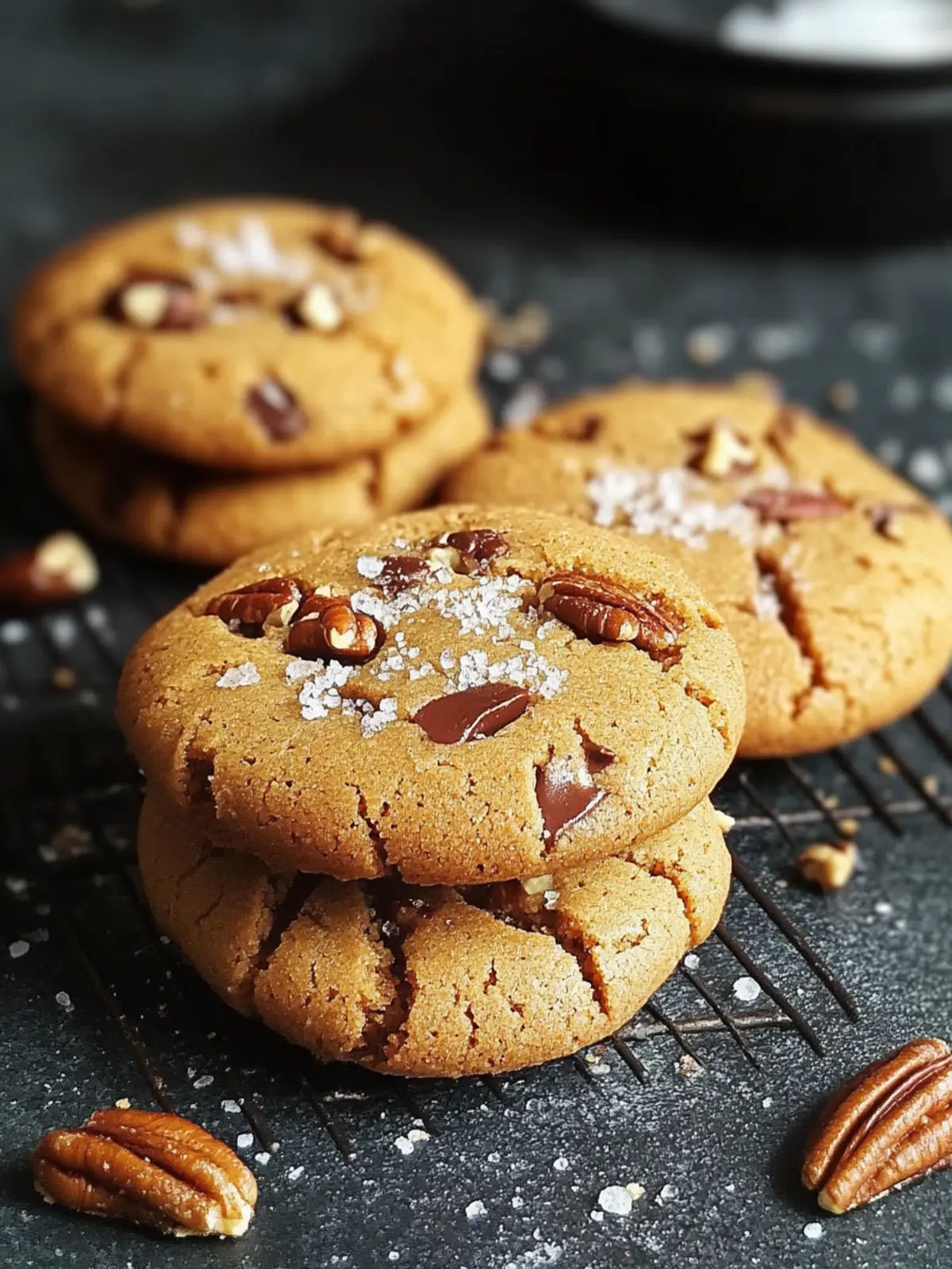 Irresistible Decadent Salted Caramel Pecan Chocolate Chip Cookies