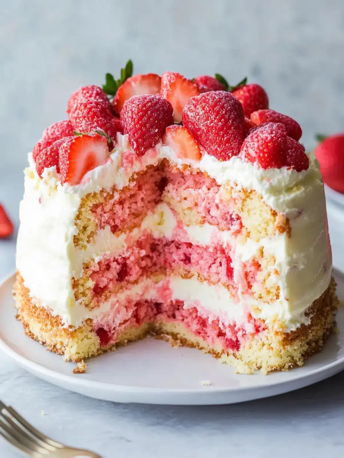 Inspiring Strawberry Shortcake Cheesecake Cake Photos