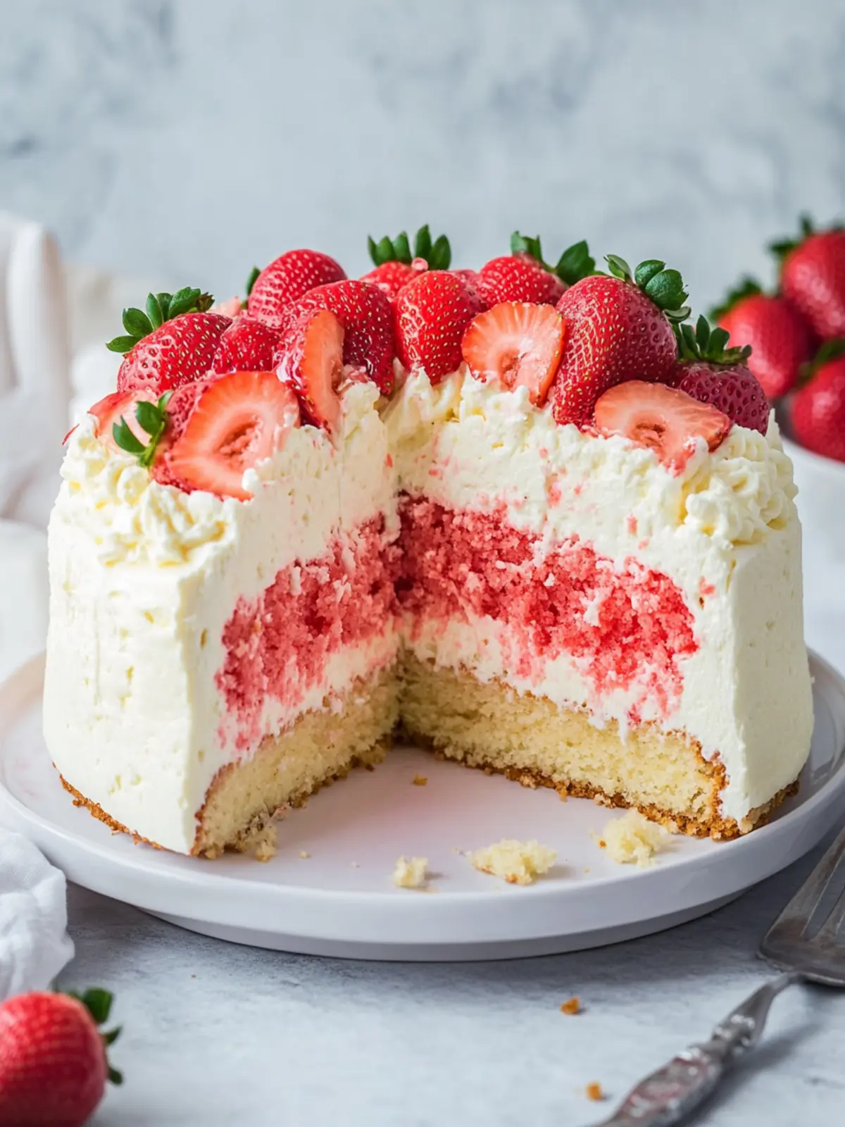 Inspiring Strawberry Shortcake Cheesecake Cake Photos